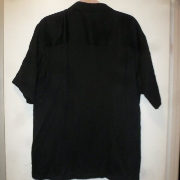 George Mens Embroidered Black/White Buttoned Short Sleeve Dress Shirt SzM(38/40) - Picture 3 of 7